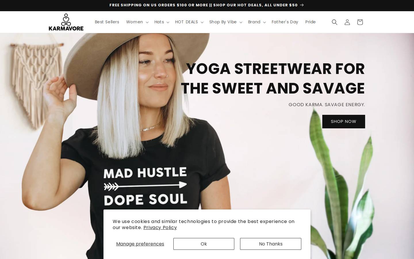 karmavorebrand.com homepage screenshot