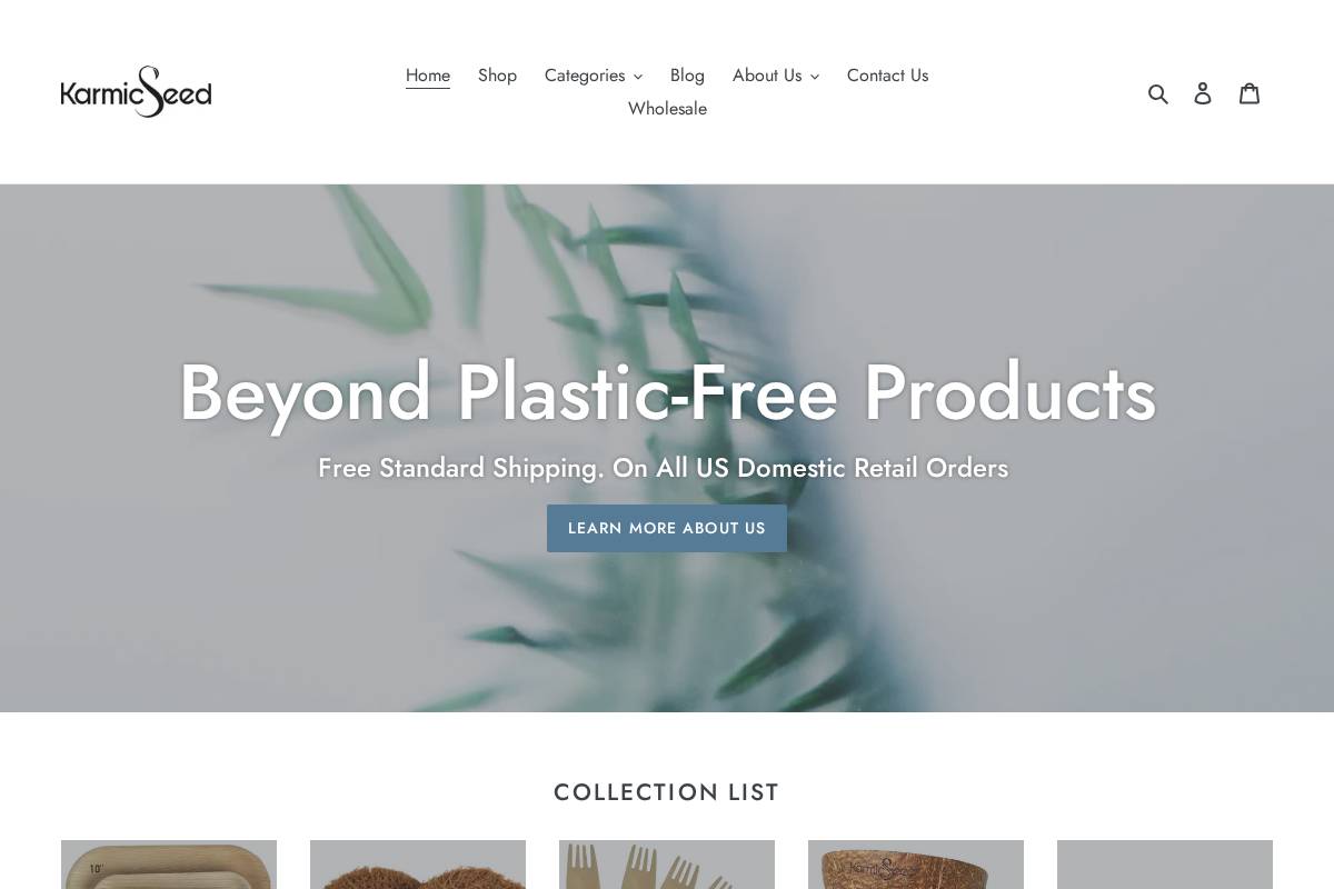 Karmic Seed homepage screenshot