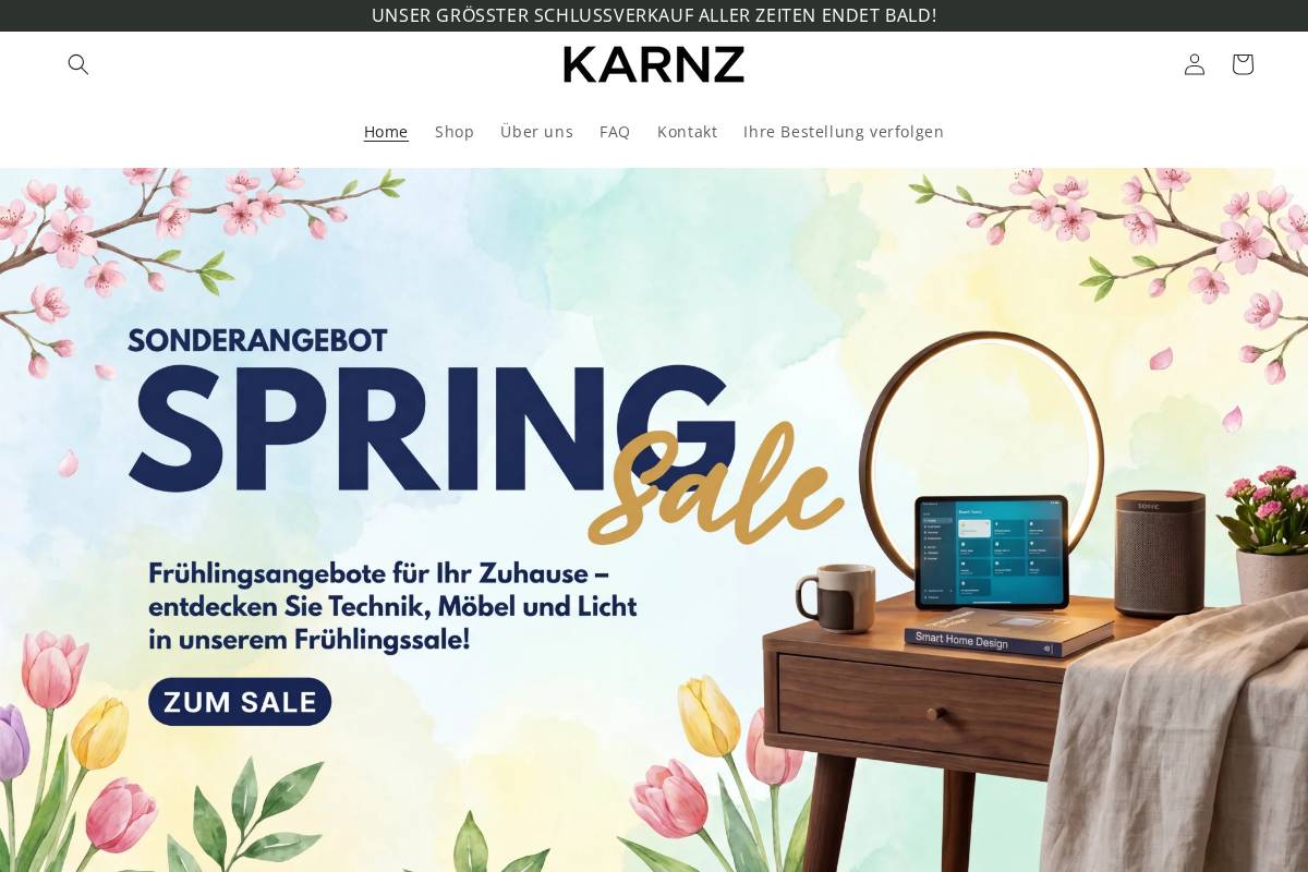 Karnz homepage screenshot