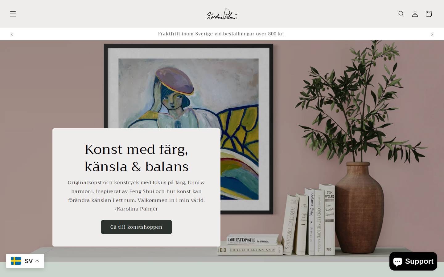 karolinapalmer.se homepage screenshot