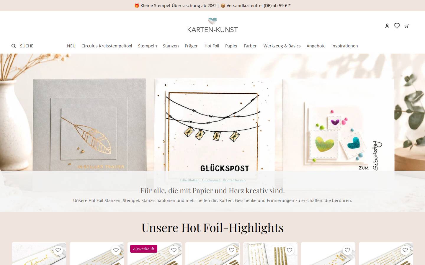karten-kunst.de homepage screenshot