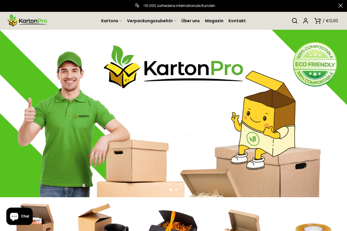 Kartonpro homepage screenshot
