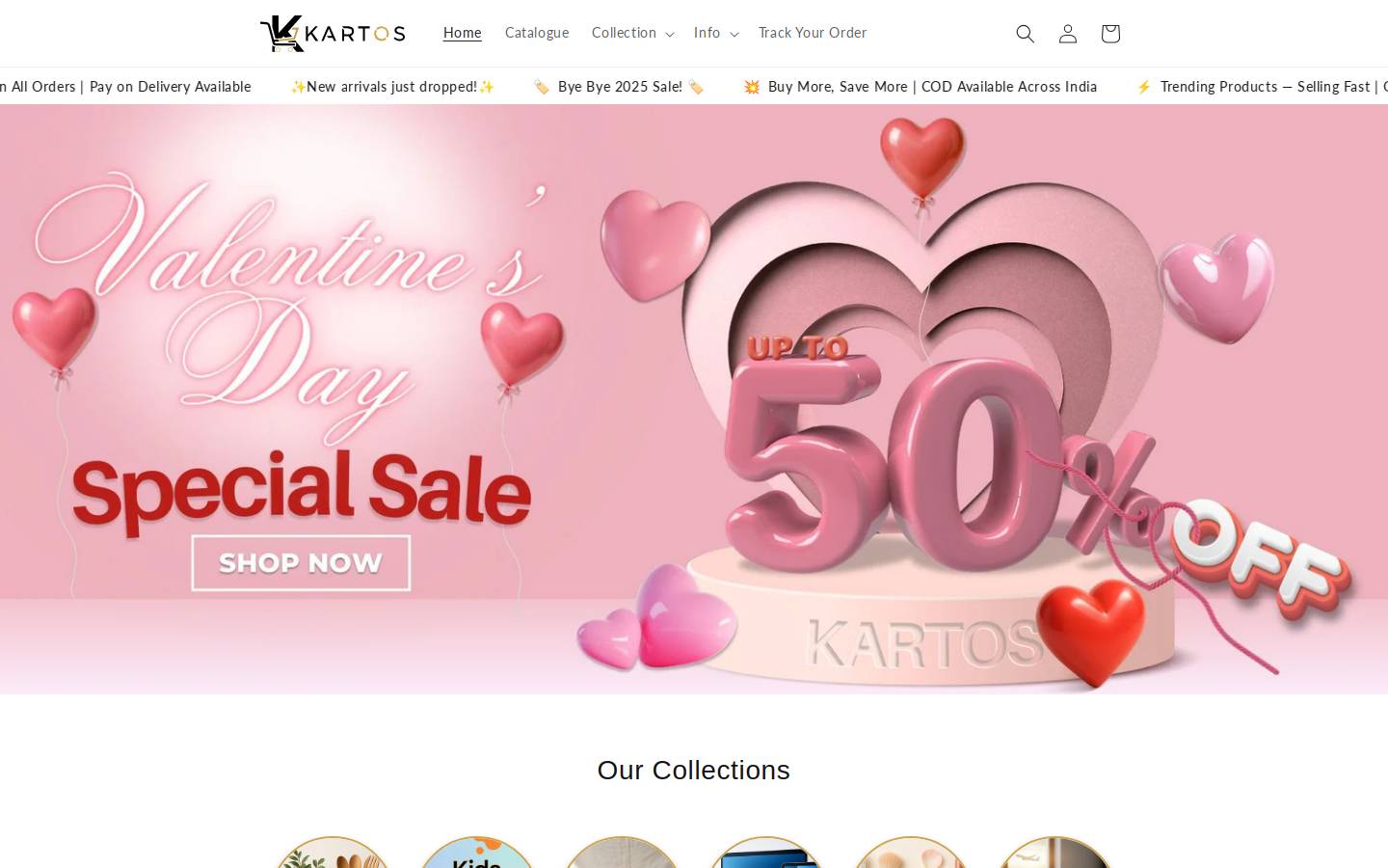 kartos.in homepage screenshot