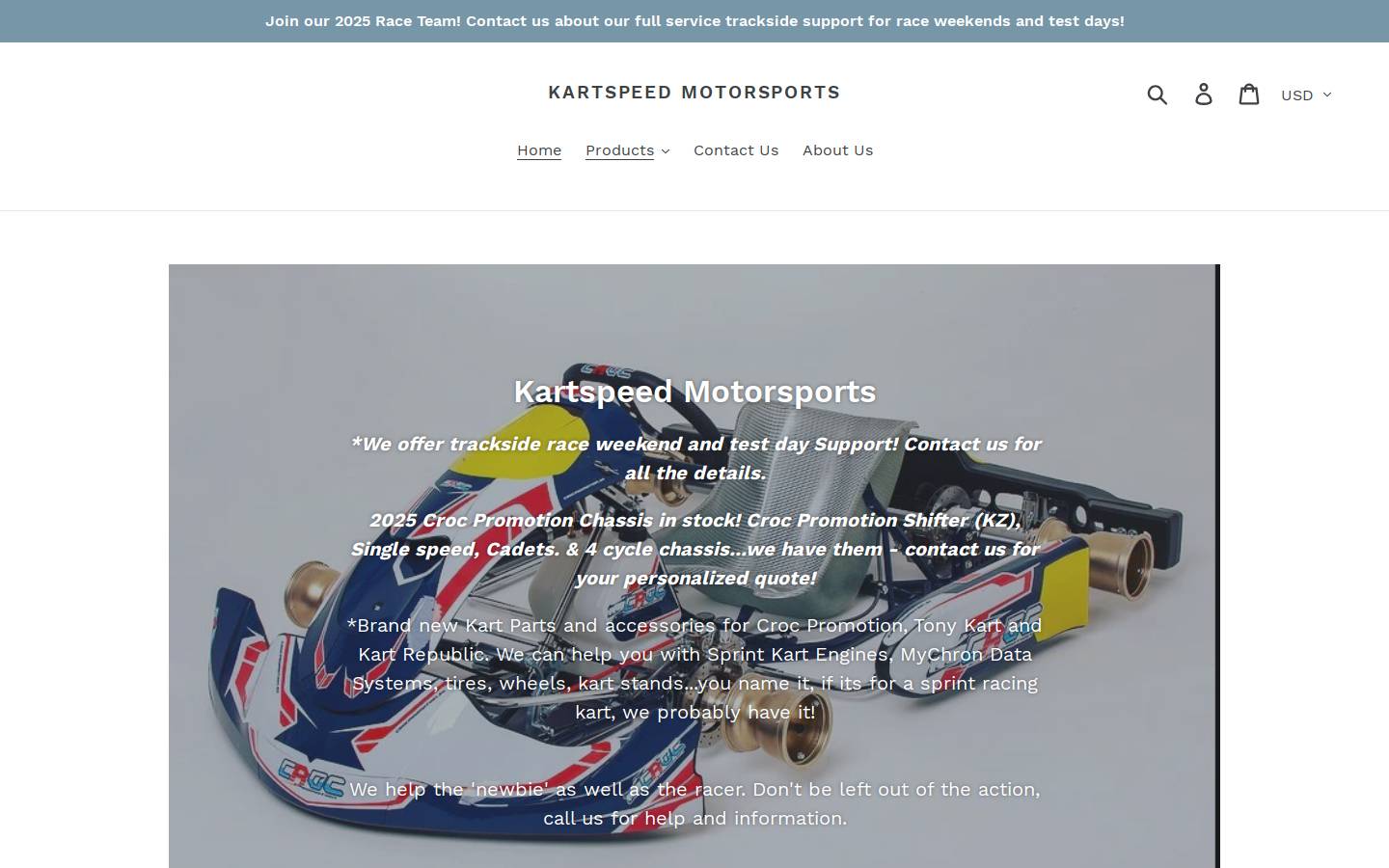 kartspeedmotorsports.com homepage screenshot