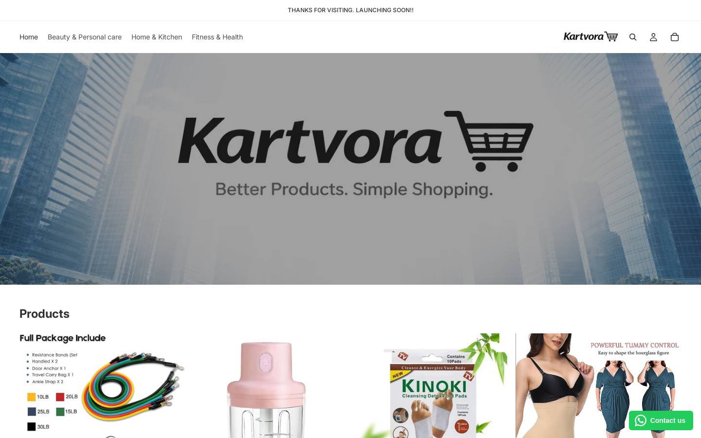 kartvora.com homepage screenshot