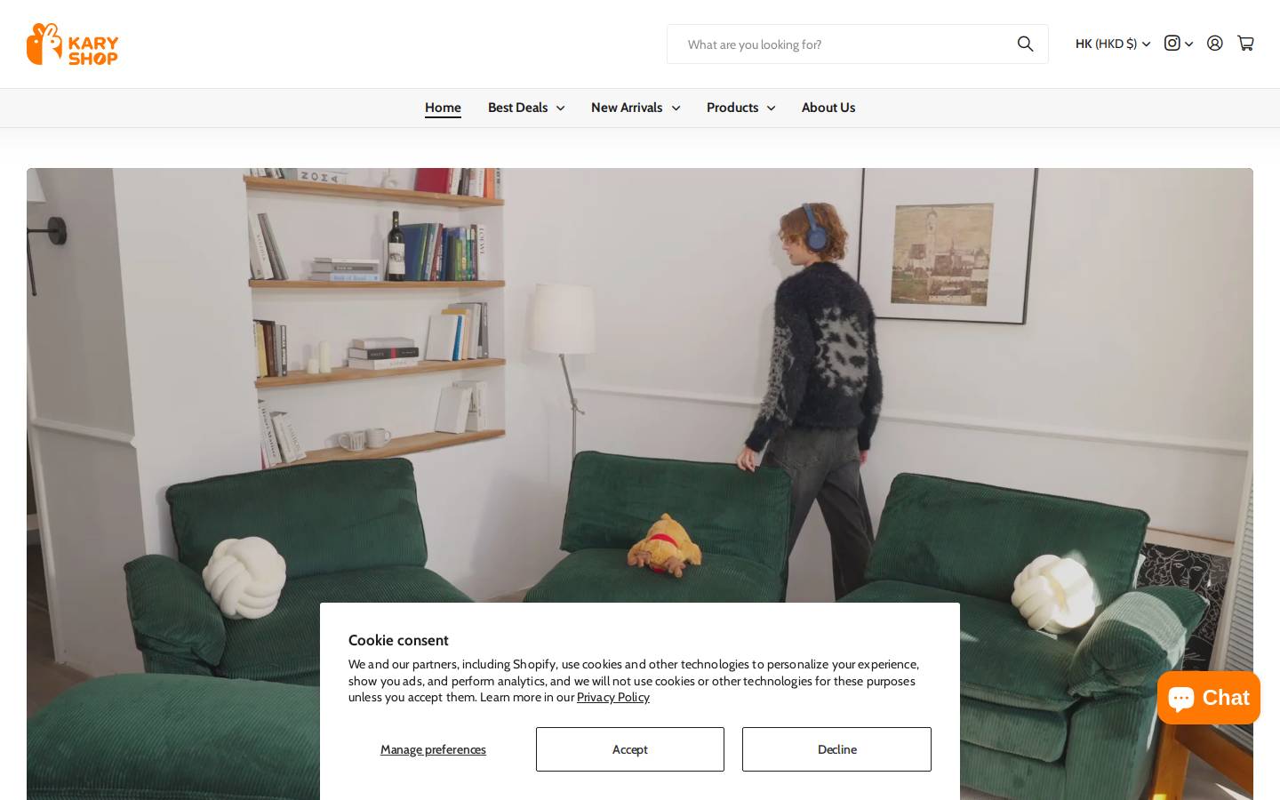 Karyshop homepage screenshot