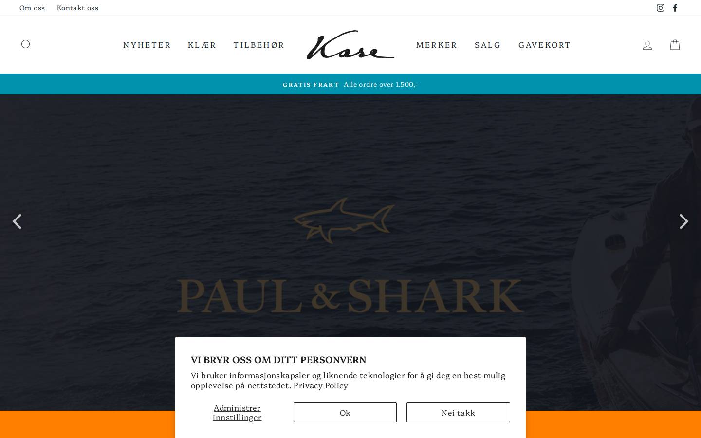 kase.no homepage screenshot