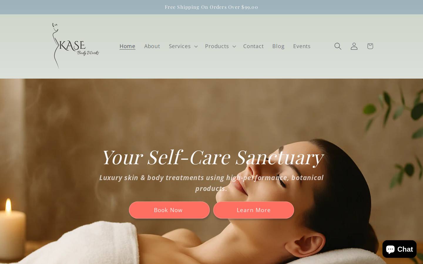 kasebodyworks.ca homepage screenshot