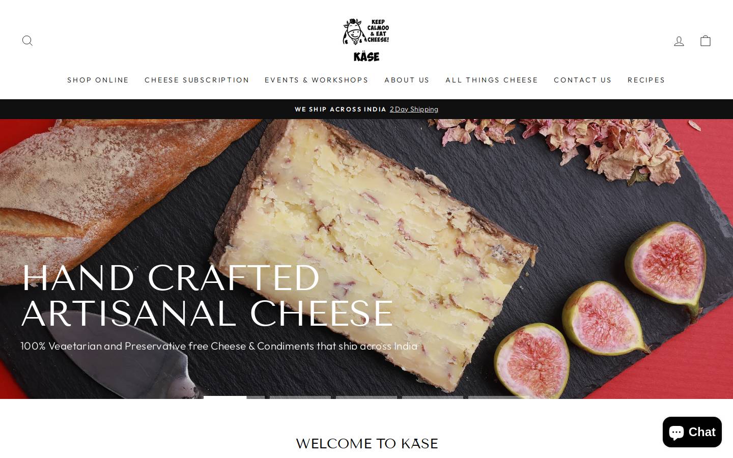 kasecheese.com homepage screenshot