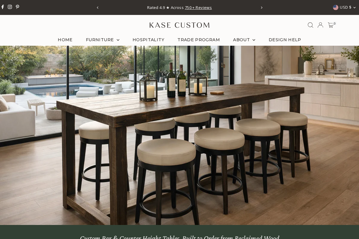 Kase Custom homepage screenshot