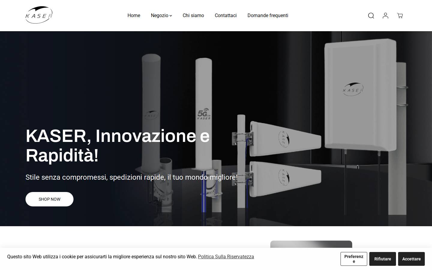 Kaserstore homepage screenshot