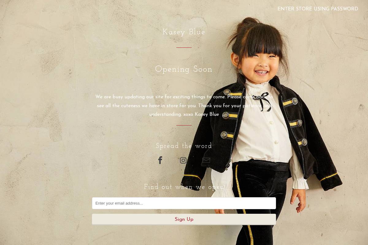 kaseyblue.com homepage screenshot