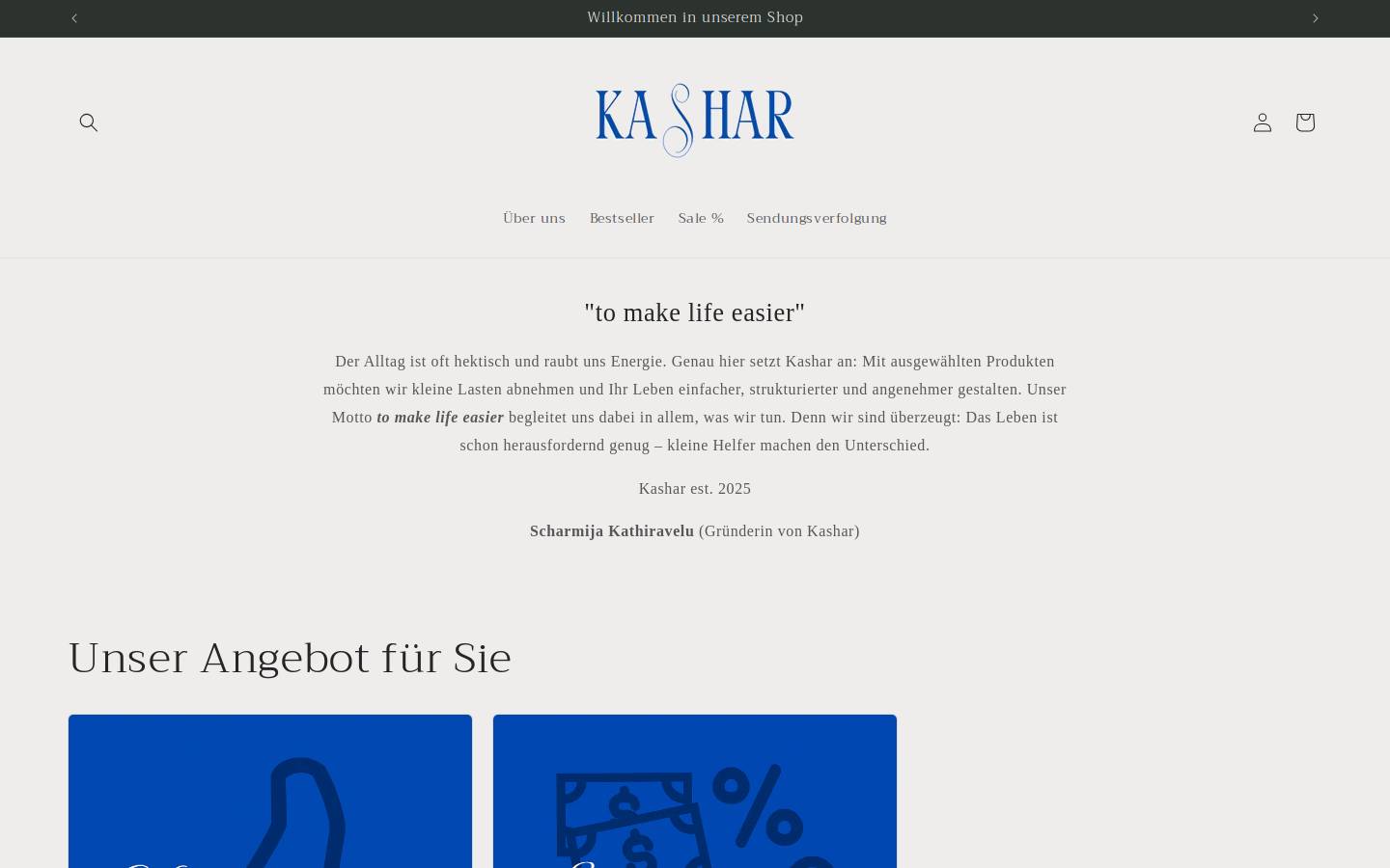 kashar.ch homepage screenshot