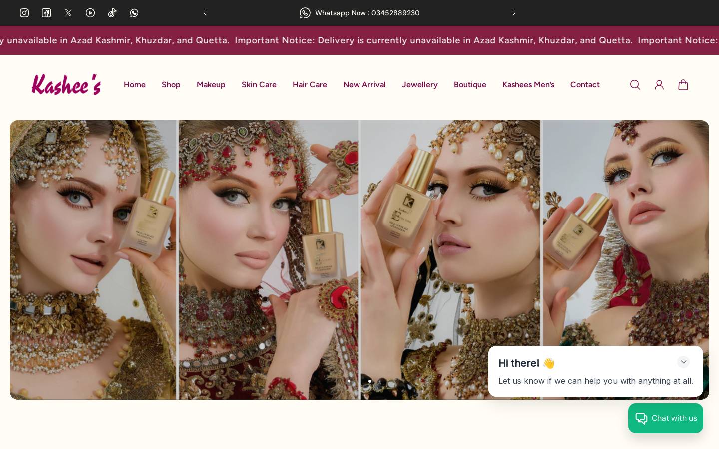 Kashees homepage screenshot