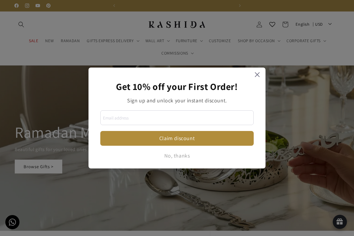 Kashida Design homepage screenshot
