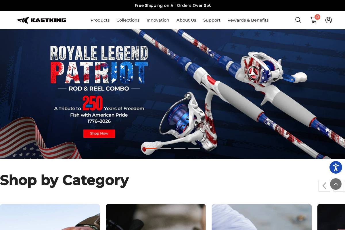 KastKing homepage screenshot
