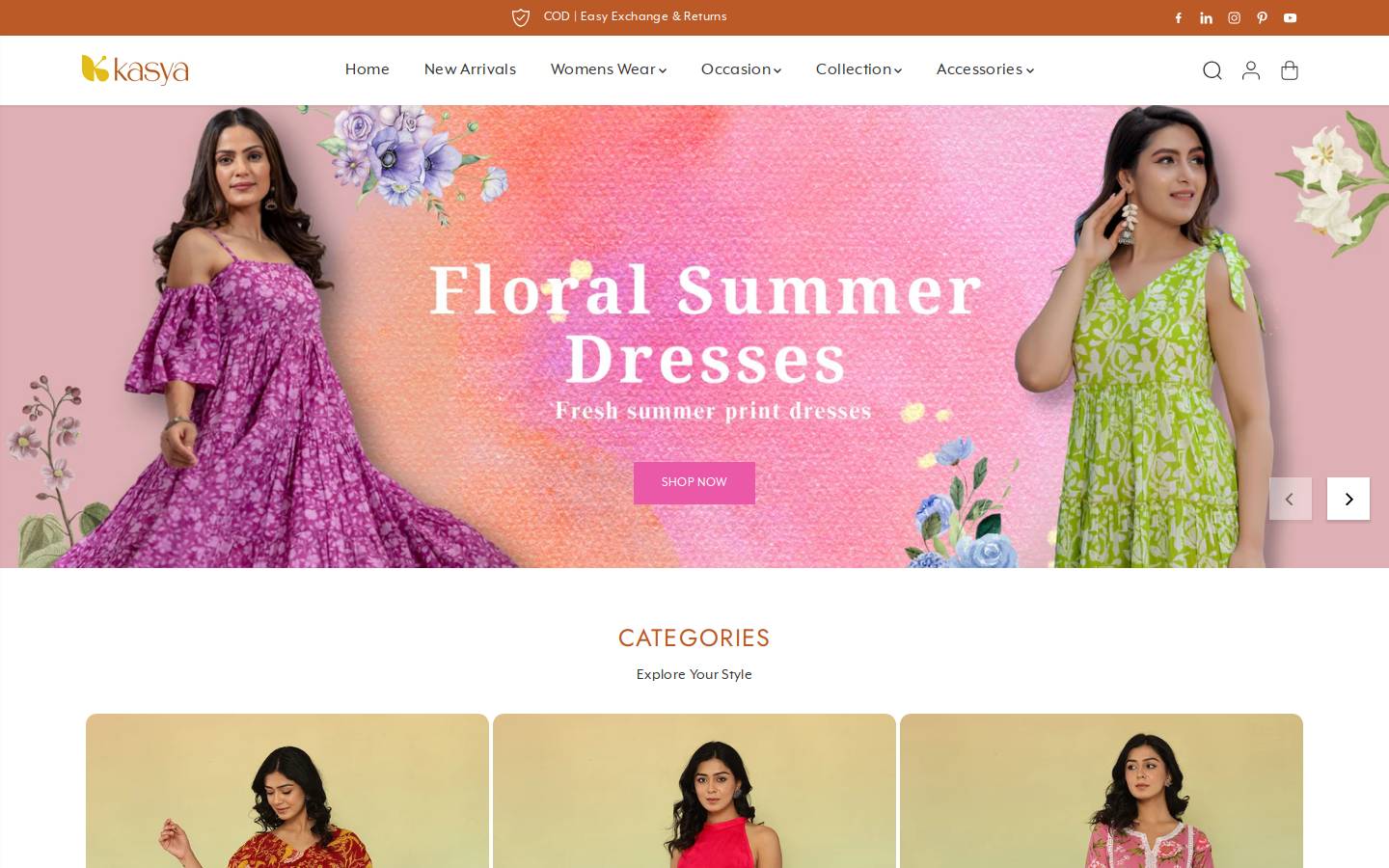 kasya.in homepage screenshot