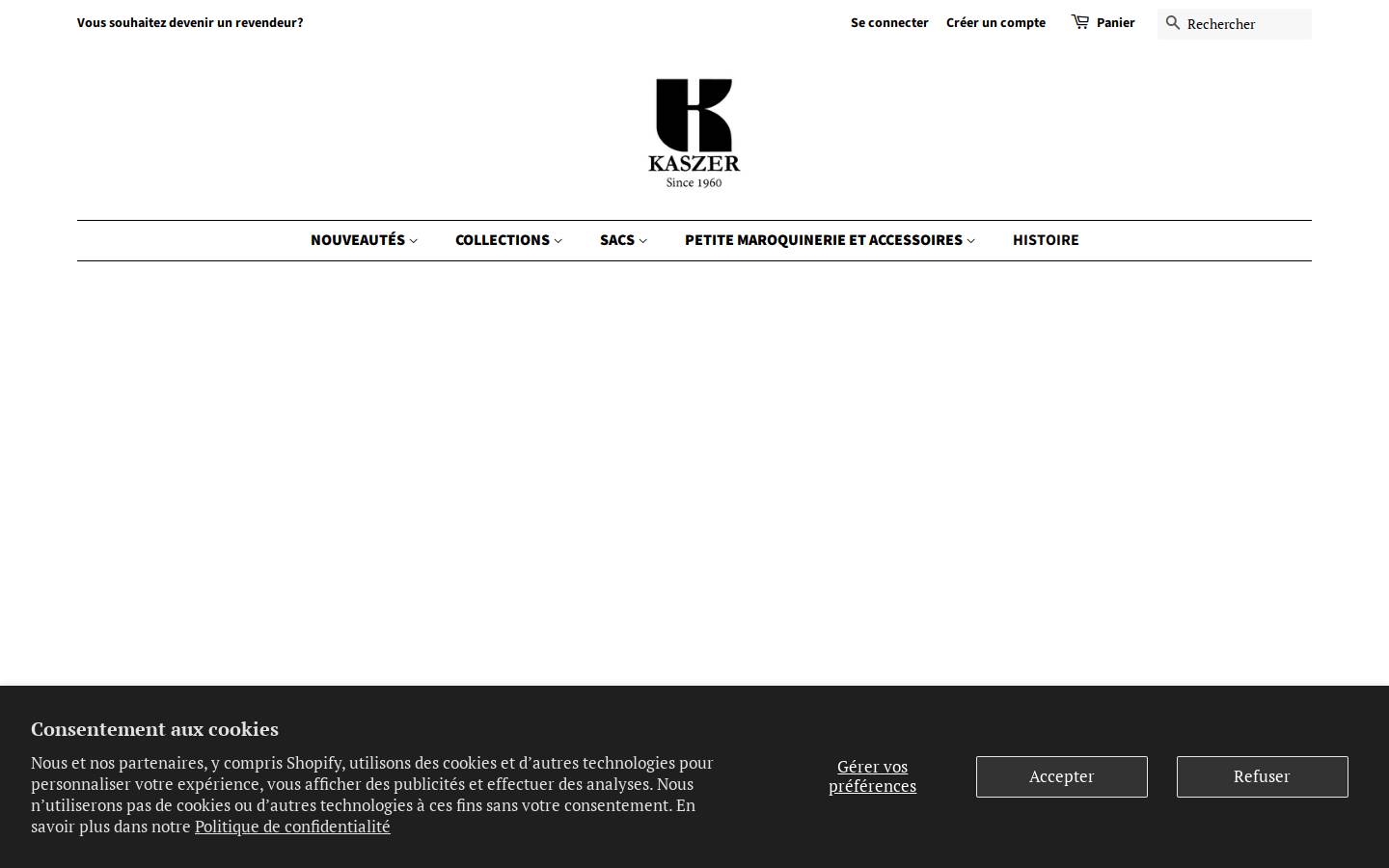 kaszer.com homepage screenshot