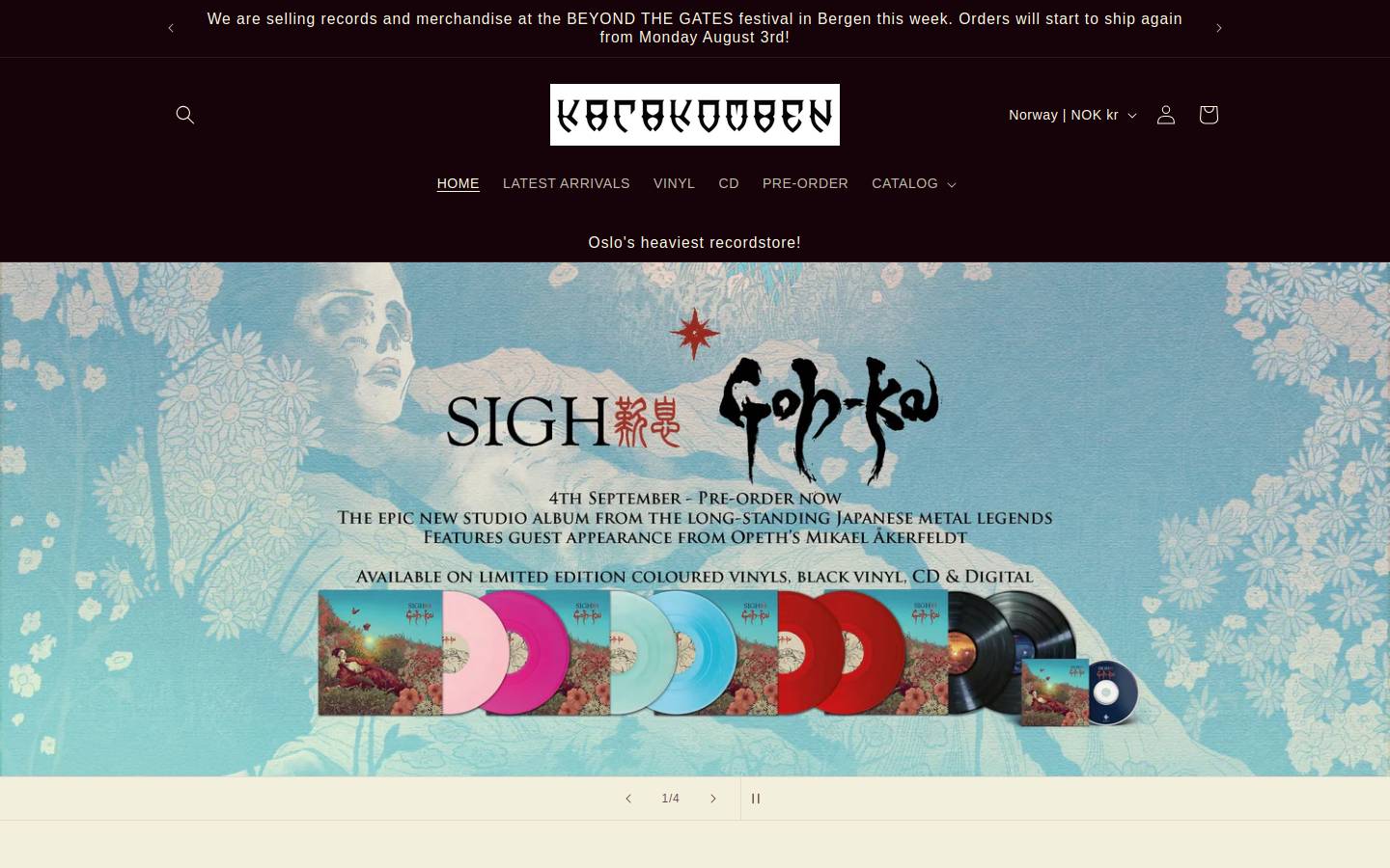 katakomben.no homepage screenshot