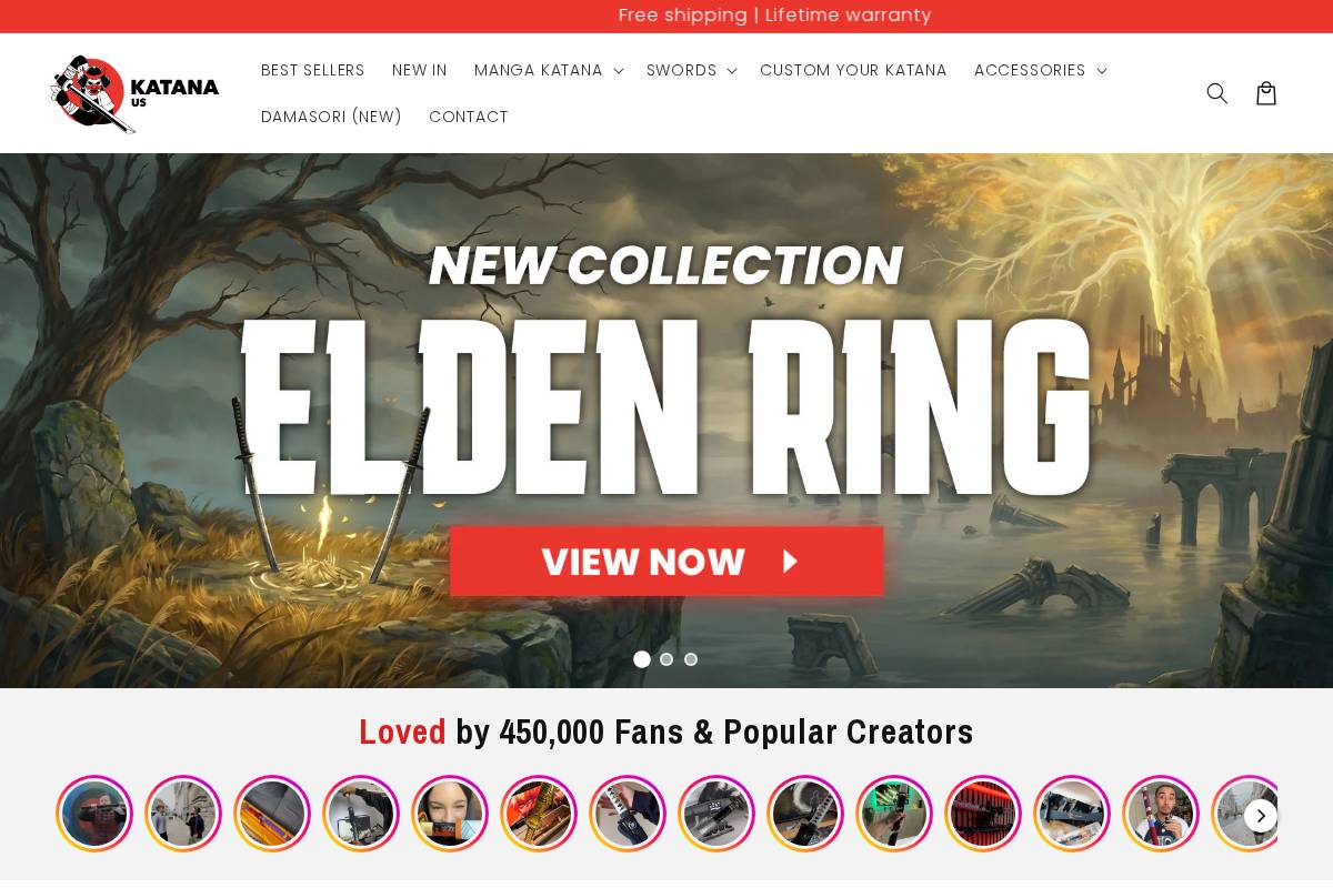 Katana Us homepage screenshot