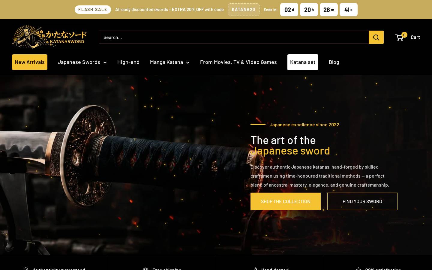Katanasword homepage screenshot