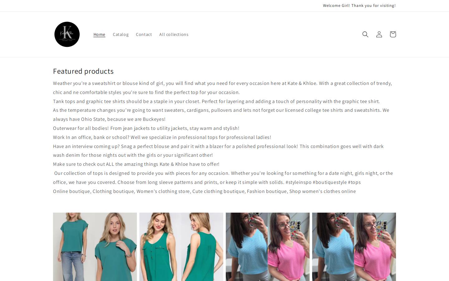 kateandkhloe.com homepage screenshot