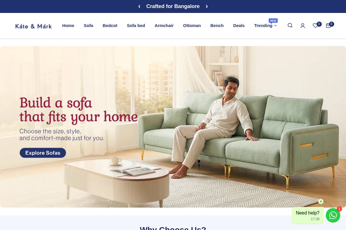 kateandmark.in homepage screenshot