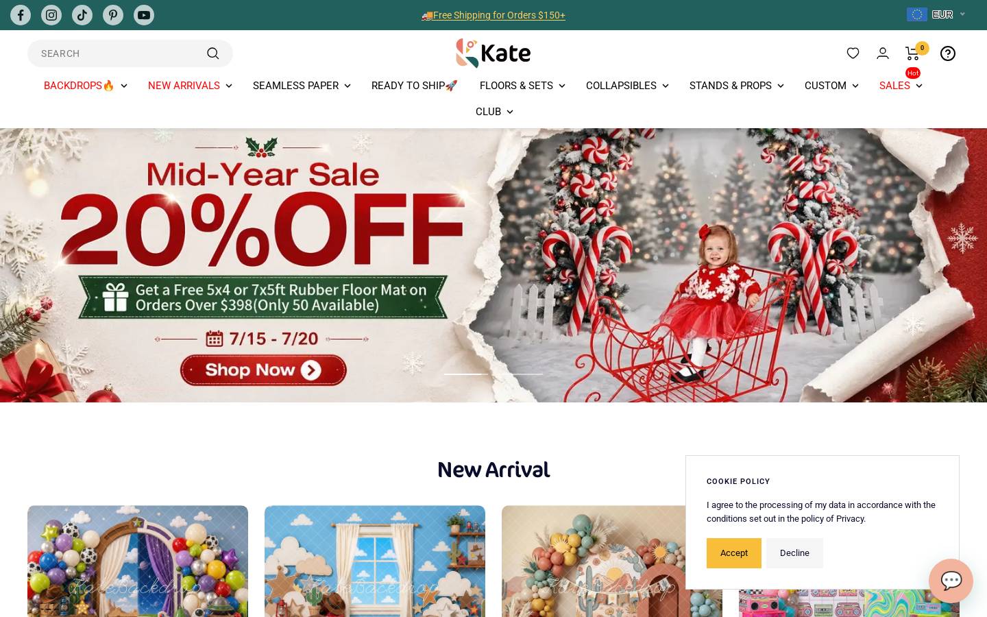 Kate Backdrop homepage screenshot