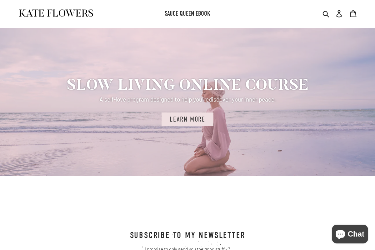 Kate Flowers homepage screenshot