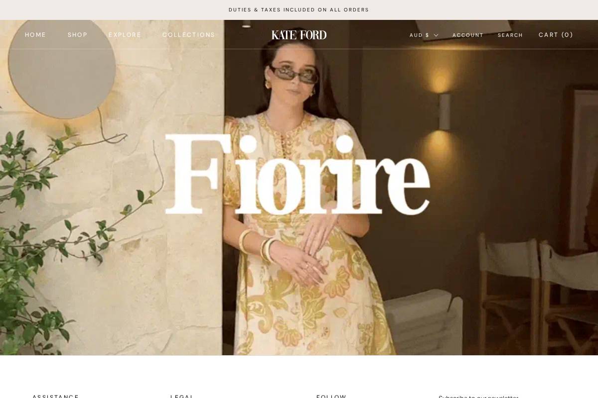 kateford.com.au homepage screenshot