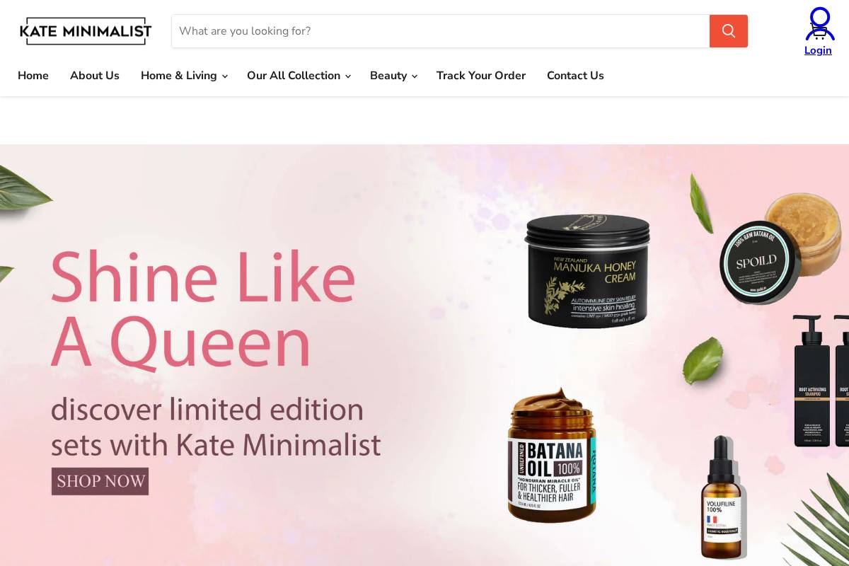 Kate Minimalist homepage screenshot