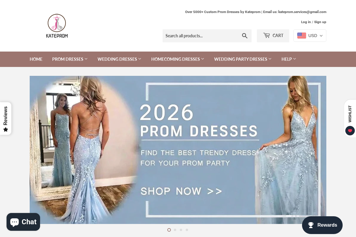 Kateprom homepage screenshot