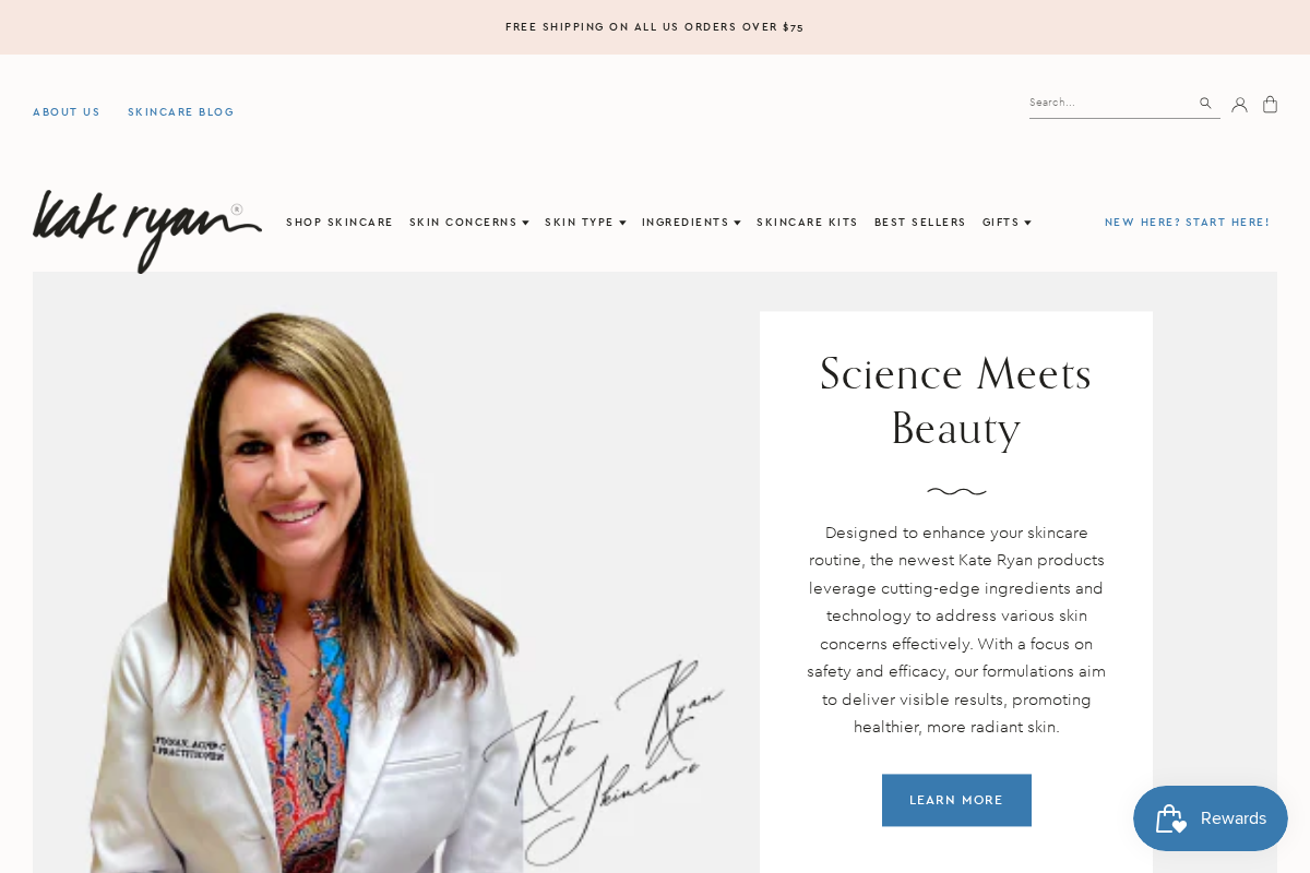 kateryanskincare.com homepage screenshot