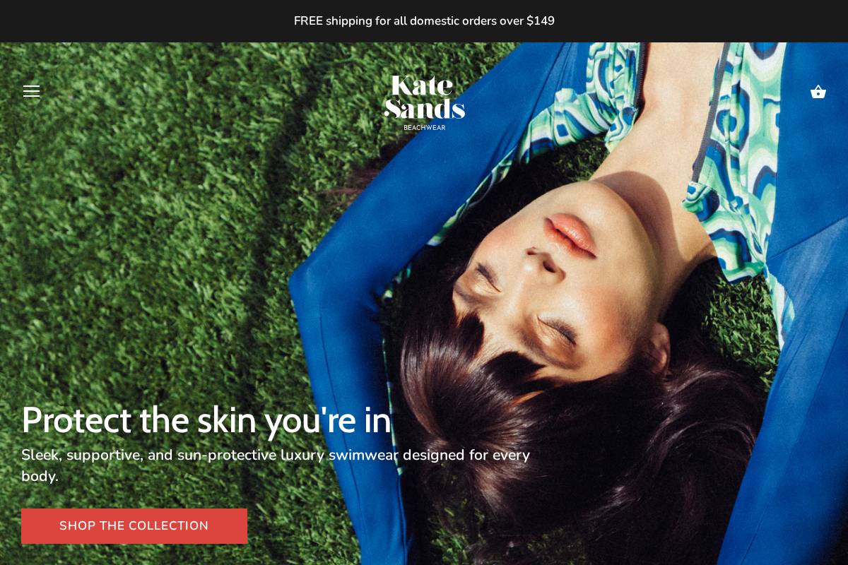 katesandsbeachwear.com homepage screenshot