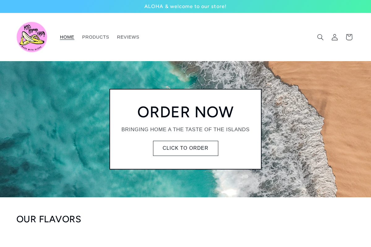 Kates Banana Bread homepage screenshot