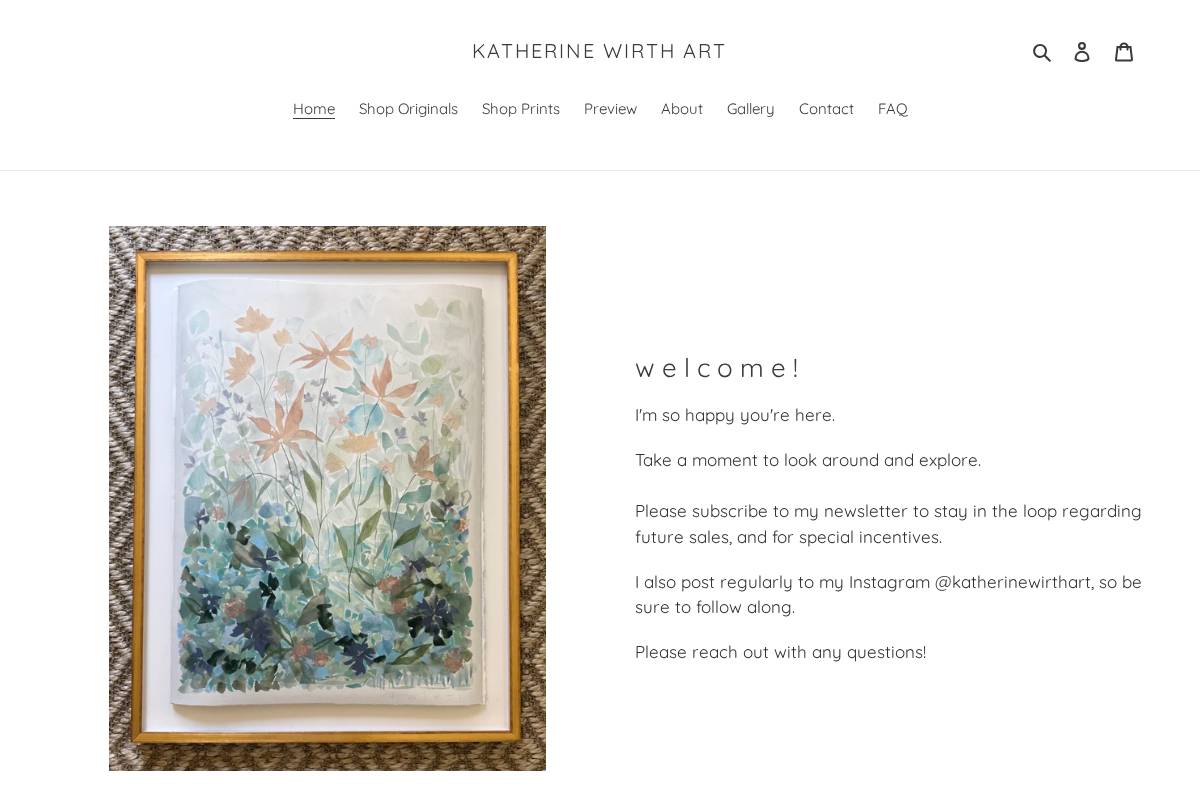 katherinewirthart.com homepage screenshot