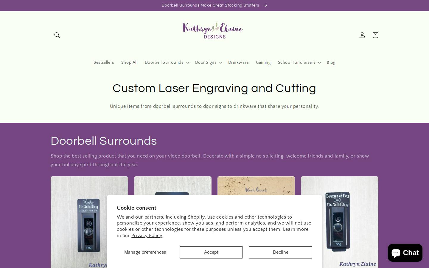 kathrynelaine.com homepage screenshot