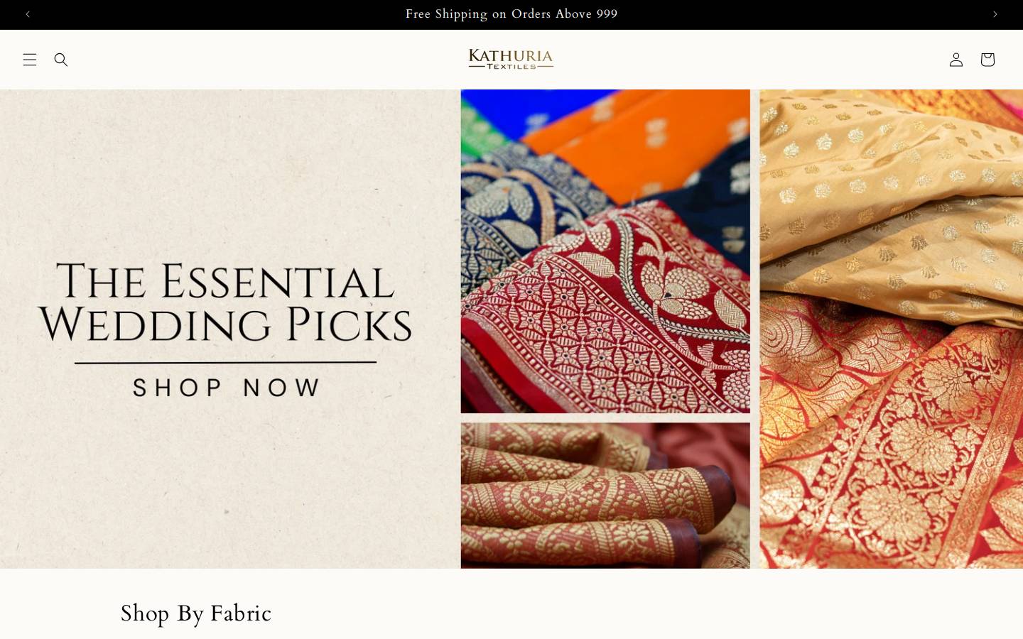 kathuriatextiles.com homepage screenshot