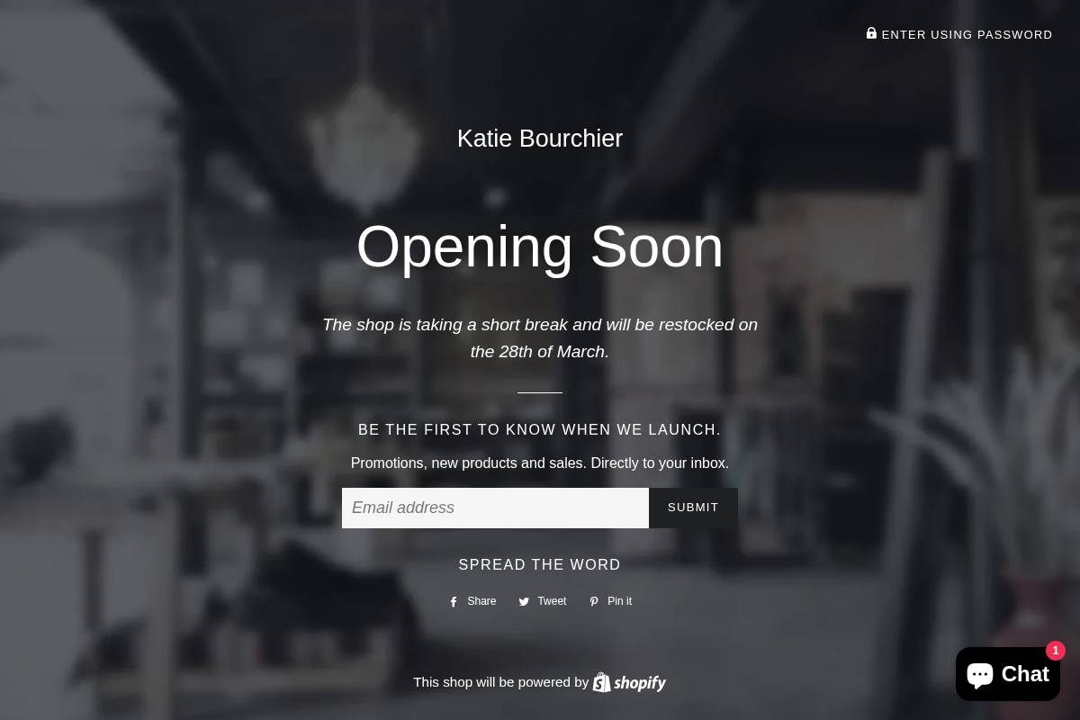 katiebourchier.com homepage screenshot