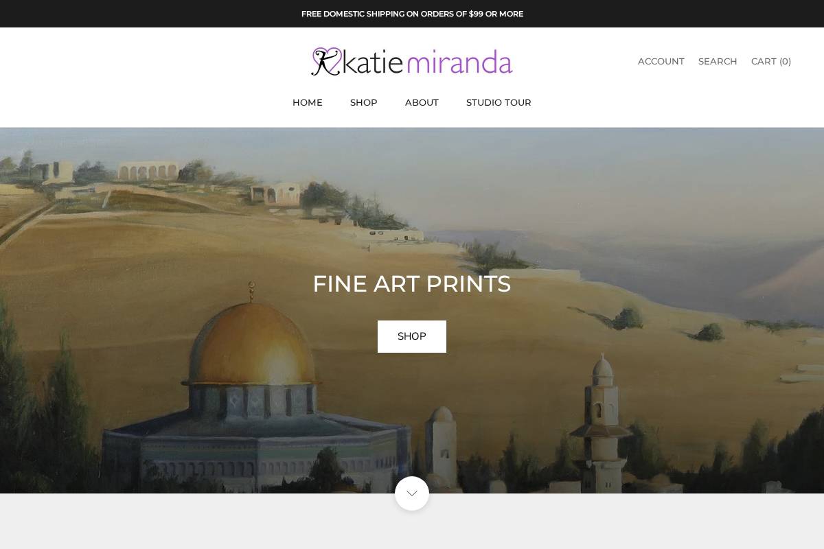 katiemiranda.com homepage screenshot