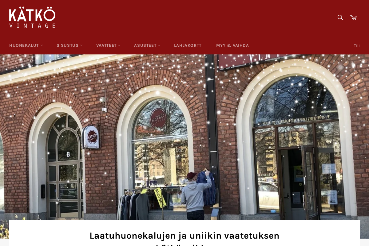 Kätkö Vintage homepage screenshot