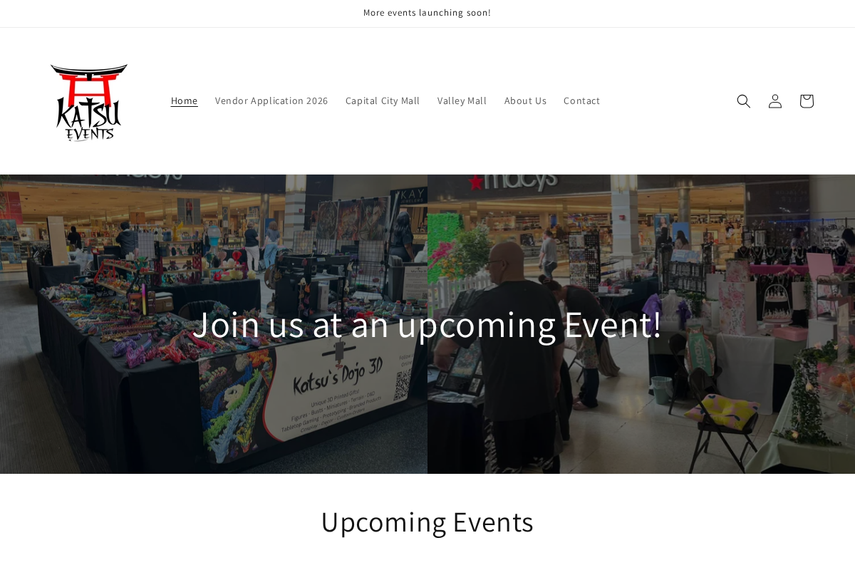 Katsu Events homepage screenshot