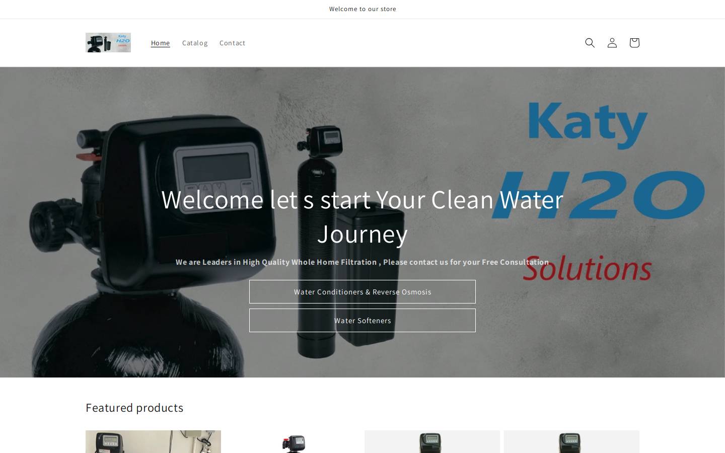 katyh2o.com homepage screenshot