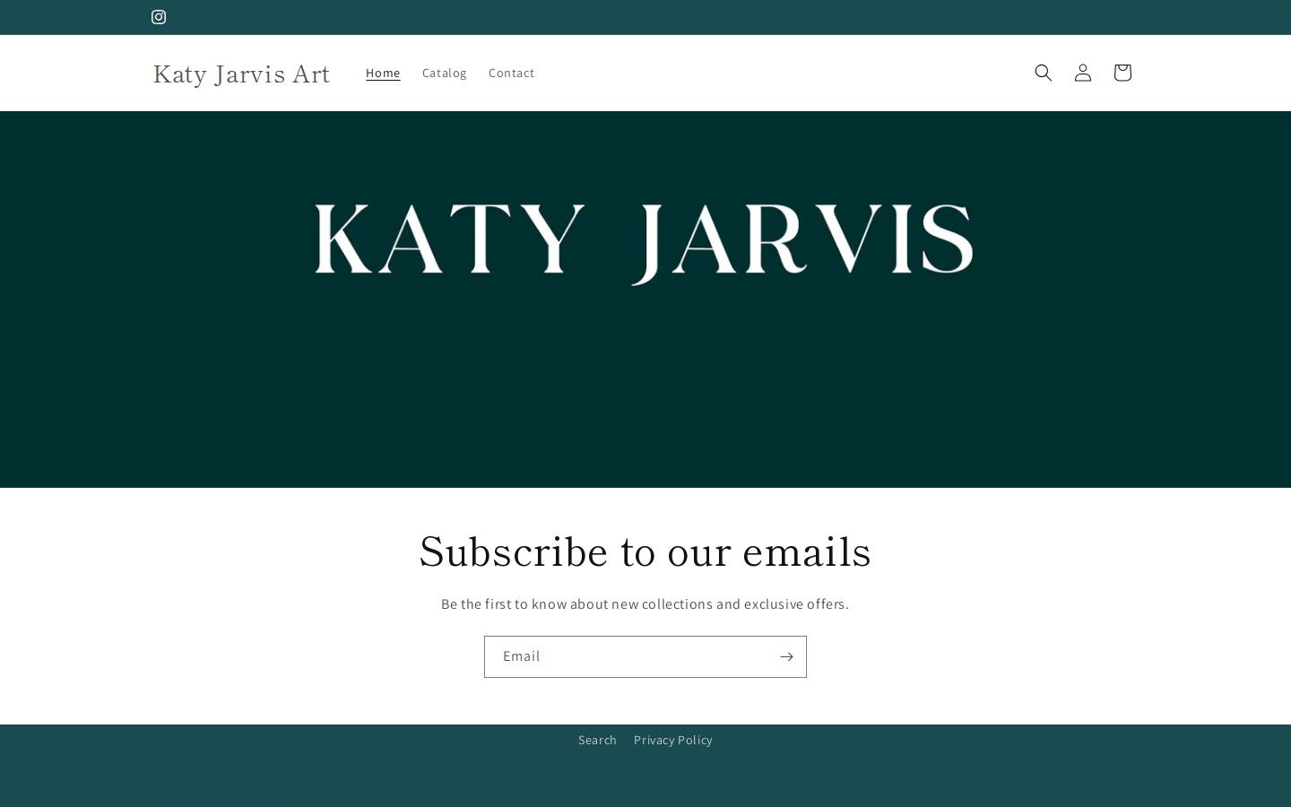 katyjarvisart.com homepage screenshot