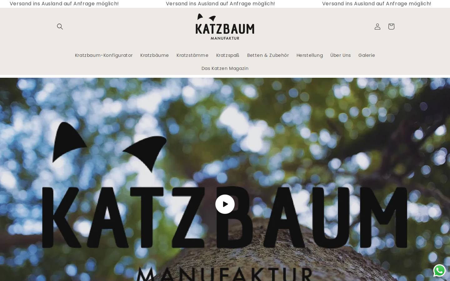 katzbaum-manufaktur.com homepage screenshot