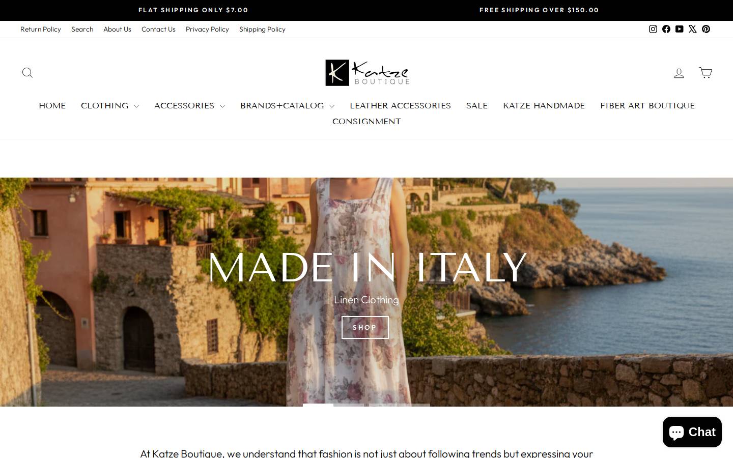 katzeboutique.com homepage screenshot