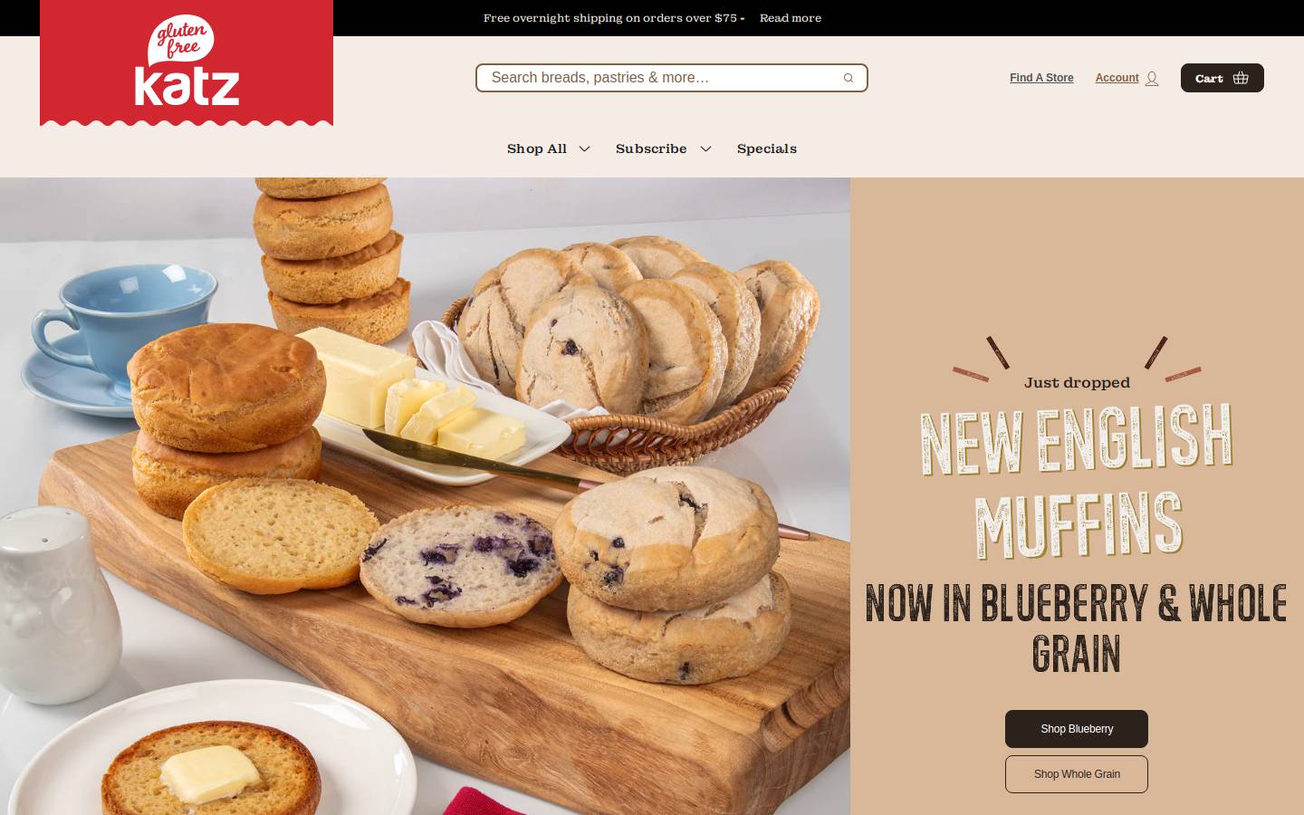 Katzglutenfree homepage screenshot