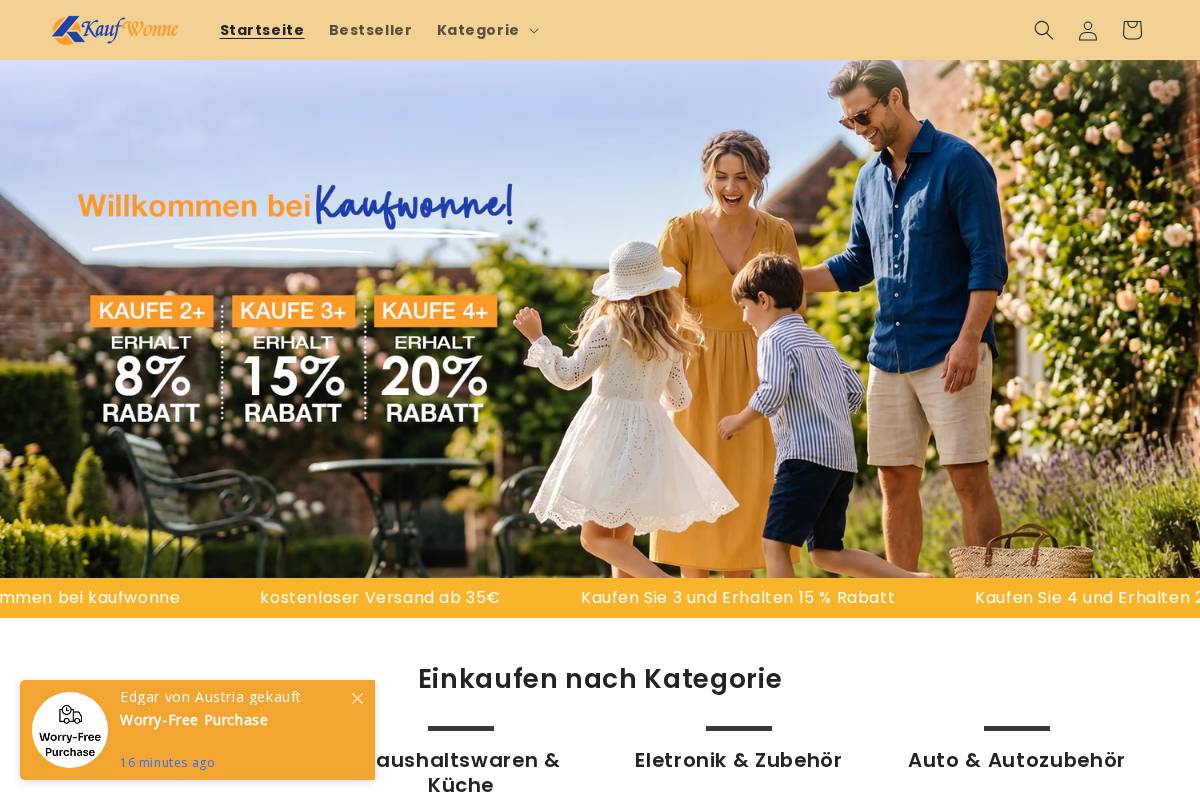 Kaufwonne homepage screenshot