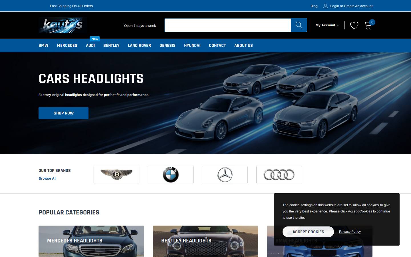 kautos.com homepage screenshot