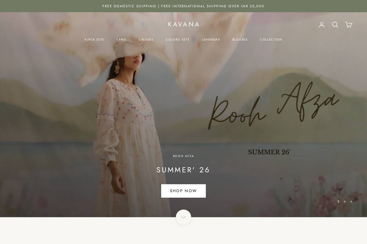 kavana.in homepage screenshot